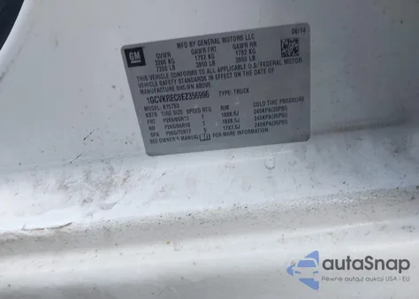 2014 Chevrolet Silverado 1500 1Lt from USA, damaged, VIN 1GCVKREC8EZ356996